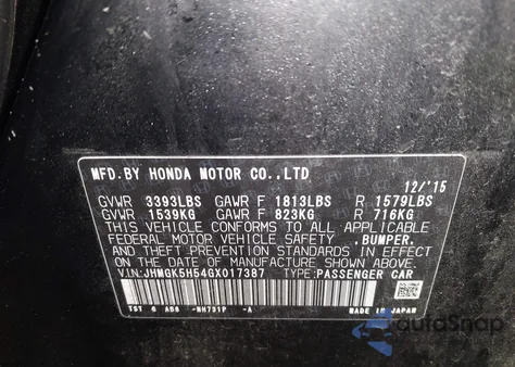 2016 Honda Fit Lx z USA, uszkodzony, nr VIN JHMGK5H54GX017387